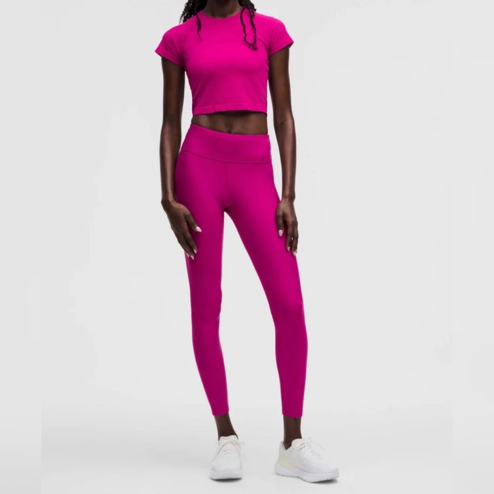 Lululemon Fleece High-Rise Running Tight 28" in Ripened Raspberry 2